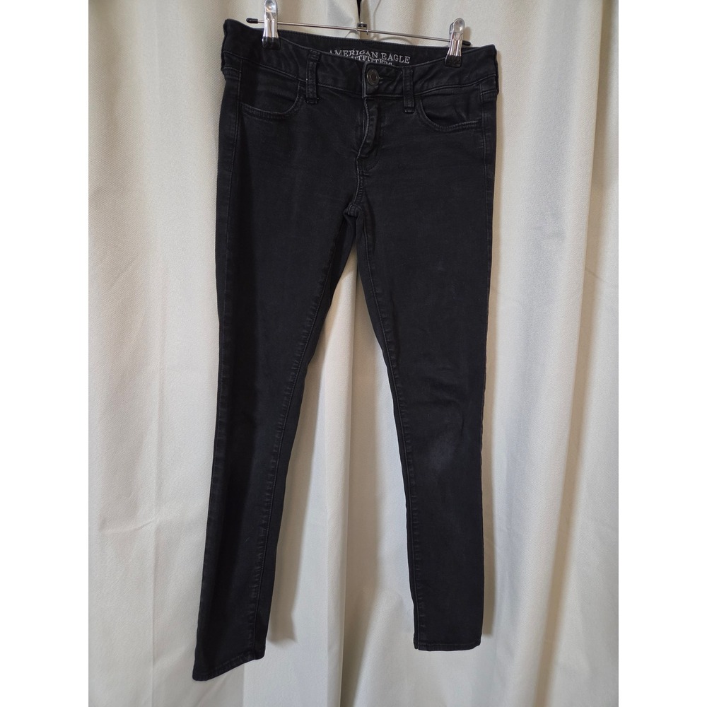 American Eagle Outfitters Black Skinny Jeggings Low Rise Size 4 Short